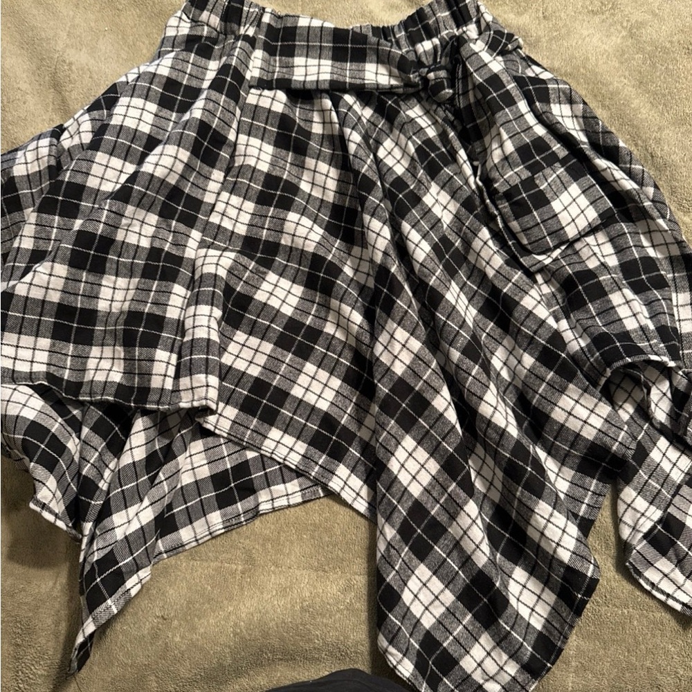 Plaid Black and White Women's Skirt